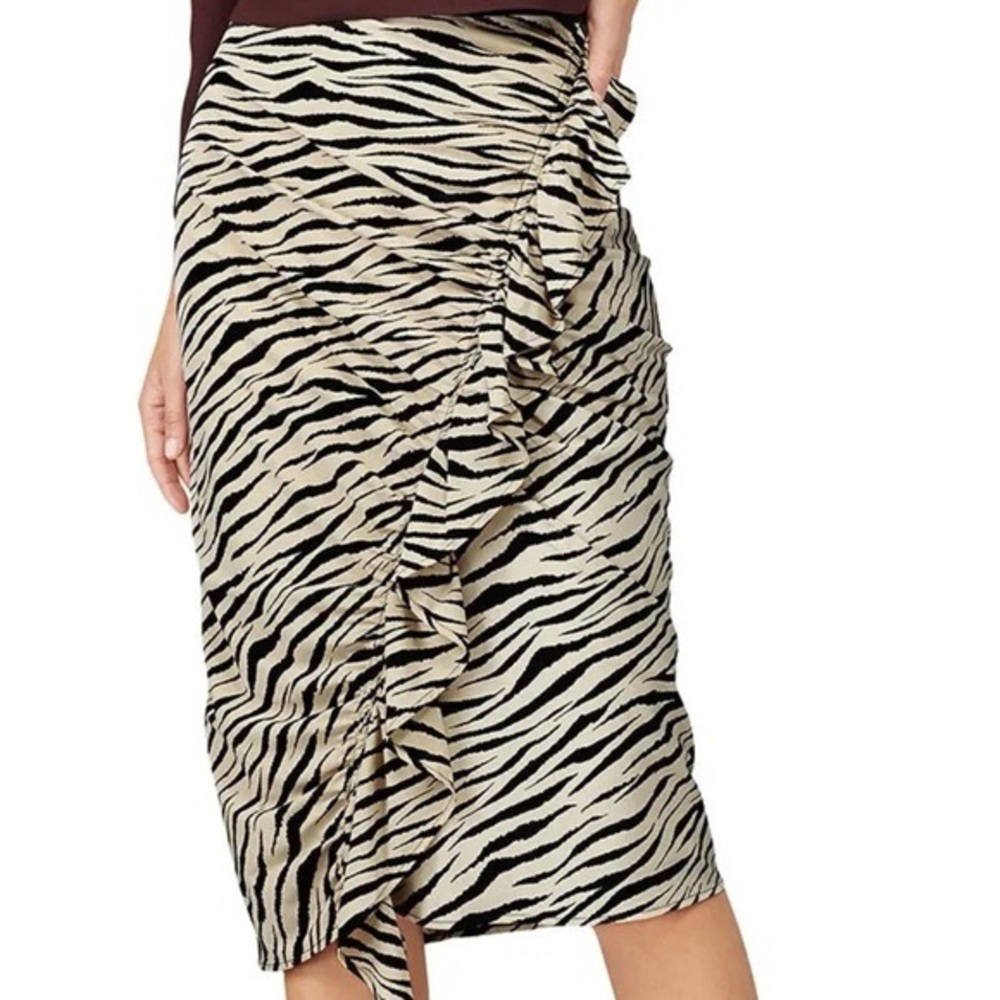 A.L.C. Metz Tiger Print Silk Midi Skirt Size 4